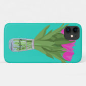 Coques Case-Mate iPhone Jolie fleur de tulipe Illustration moderne + Nom (Dos (Horizontal))