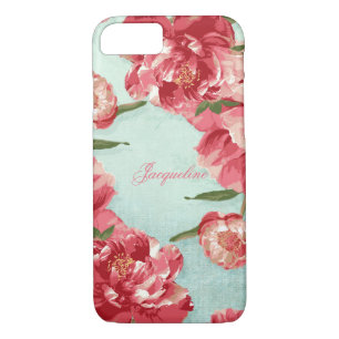 Coque iPhone 7 Jolie Fleur Rétro Élégante Élégante Peonies Chintz