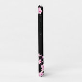 Coques Case-Mate iPhone Jolie florale Fleur de cerise Monogramme (Dos/Gauche)