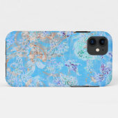 Coques Case-Mate iPhone Jolie florale pastel bleu (Dos (Horizontal))