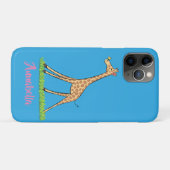 Coques Case-Mate iPhone Jolie girafe avec dessin animé de papillon (Dos (Horizontal))