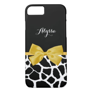 Coque Case-Mate Pour iPhone Jolie Giraffe Impression Avec Nom Bright Yellow Bo