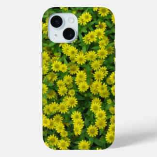 Coque Pour iPhone 15 Jolie grappe de petits Fleurs sauvages jaunes