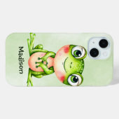Coques Case-Mate iPhone Jolie grenouille verte  (Verso (horizontal))