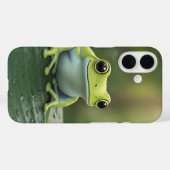 Coques Case-Mate iPhone Jolie grenouille verte sur feuille (Verso (horizontal))