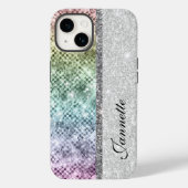 Coques Case-Mate iPhone Jolie Iridescente Argent Faux Parties scintillant  (Verso)