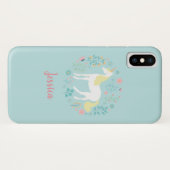 Coques Case-Mate iPhone Jolie licorne & Fleurs Personnalisées (Dos (Horizontal))