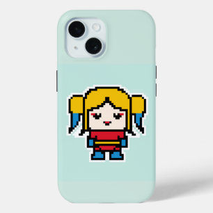 Coque Pour iPhone 15 Jolie mauvaise fille pixelisée