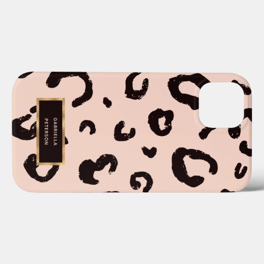 Coques Case-Mate iPhone Jolie mode rose Leopard & Gold Frame (Verso (horizontal))