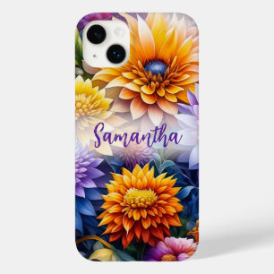 Coque Pour iPhone 14 Plus Jolie œuvre d'art d'IA colorée personnalisée de fl