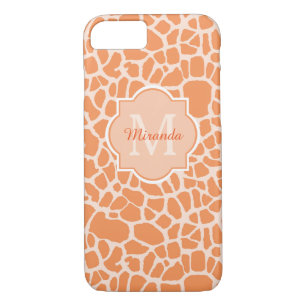 Case-Mate iPhone Case Jolie Orange Giraffe Imprimer Monogramme et nom