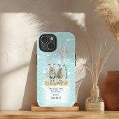 Coques Case-Mate iPhone Jolie Pastel Turquoise Floral Sheep Cross Écriture