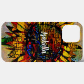 Coques Case-Mate iPhone Jolie peinture Abstraite de tournesol (Verso (horizontal))