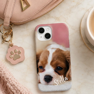 Coque Pour iPhone 15 Jolie photo de compagnie personnalisée avec nom