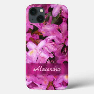 Etui iPhone 13 Jolie photo de fleur rose personnalisée
