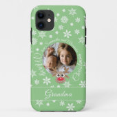 Coques Case-Mate iPhone Jolie photo Reindeer Blanc Script Turquoise (Dos)