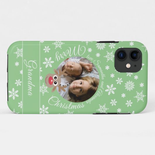 Coques Case-Mate iPhone Jolie photo Reindeer Blanc Script Turquoise (Dos (Horizontal))