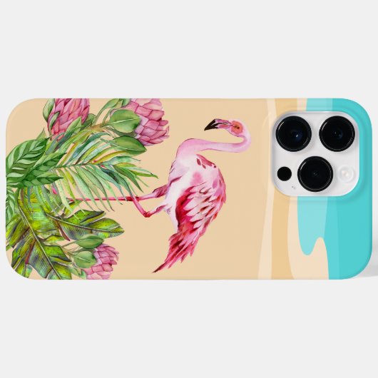 Coques Case-Mate iPhone jolie plage rose flamant (Verso (horizontal))