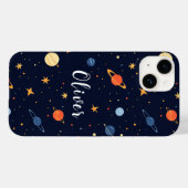 Coques Case-Mate iPhone Jolie planète spatiale Nom des enfants (Verso (horizontal))