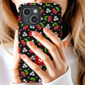 Coques Case-Mate iPhone Jolie Polka Pot Cerises Noir Monogramme