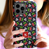 Coques Case-Mate iPhone Jolie Polka Pot Cerises Noir Monogramme