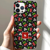 Coques Case-Mate iPhone Jolie Polka Pot Cerises Noir Monogramme