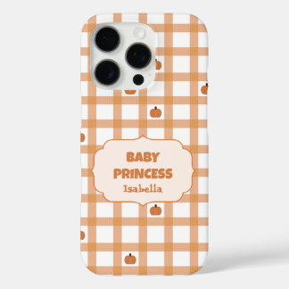 Coques iPhone 16 Pro Jolie princesse bébé à carreaux citrouille