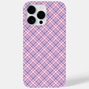 COQUE POUR POUR iPhone 14 PRO MAX JOLIE ROSE ET PURPLE PLAID
