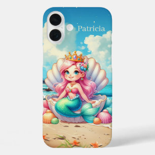 Coques iPhone 16 Plus Jolie sirène ajouter un nom