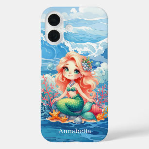 Coques iPhone 16 Jolie sirène ajouter un nom 
