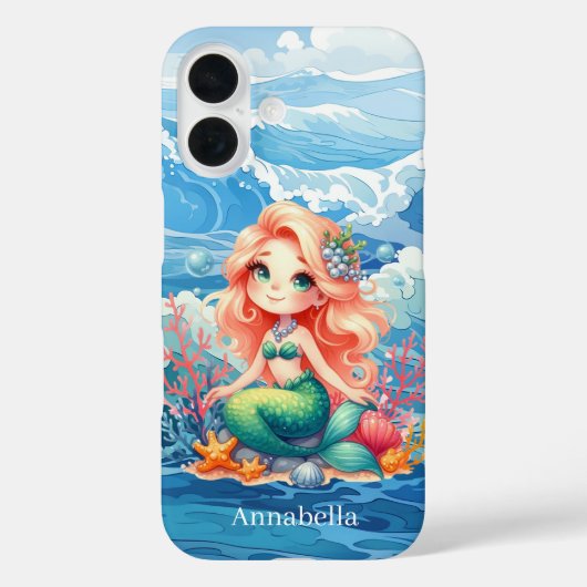Coques Case-Mate iPhone Jolie sirène ajouter un nom (Verso)