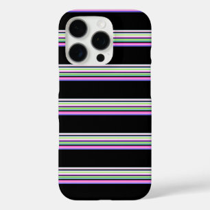 Coques iPhone 16 Pro Jolies bandes néon colorées