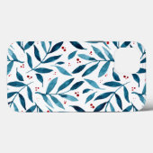 Coques Case-Mate iPhone Jolies branches d'aquarelle - turquoise et rouge (Verso (horizontal))