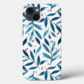 Coques Case-Mate iPhone Jolies branches d'aquarelle - turquoise et rouge (Verso)