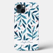 Coques Case-Mate iPhone Jolies branches d'aquarelle - turquoise et rouge (Verso)
