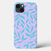 Coques Case-Mate iPhone Jolies branches - turquoise et violet ado (Verso)