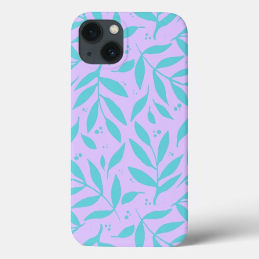 Coques Case-Mate iPhone Jolies branches - turquoise et violet ado (Verso)