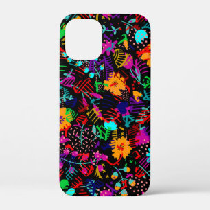 Case-Mate iPhone Case Jolies fleurs abstraites colorées noires
