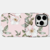 Coques Case-Mate iPhone Jolies fleurs blanches roses   (Verso (horizontal))