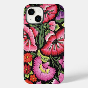 Coque Pour iPhone 14 Jolies fleurs colorées de la broderie mexicaine