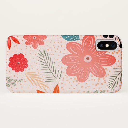 Coques Case-Mate iPhone Jolies fleurs et points (Dos (Horizontal))