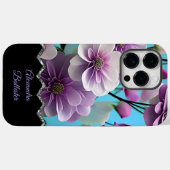 Coques Case-Mate iPhone Jolies fleurs rose violet lilas bleu (Verso (horizontal))