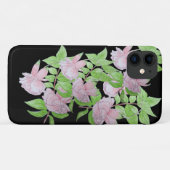 Coques Case-Mate iPhone jolies fleurs roses avec feuilles florales (Dos (Horizontal))