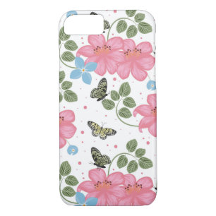 Case-Mate iPhone Case Jolies Fleurs Roses Et Bleues