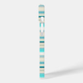 Coques Case-Mate iPhone Jolies rayures aqua blanc (Verso / Gauche)