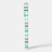 Coques Case-Mate iPhone Jolies rayures aqua blanc (Verso / Gauche)