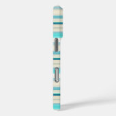 Coques Case-Mate iPhone Jolies rayures aqua blanc (Verso / Droite)