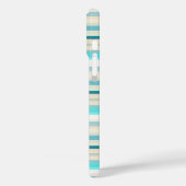Coques Case-Mate iPhone Jolies rayures aqua blanc (Verso / Gauche)
