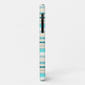Coques Case-Mate iPhone Jolies rayures aqua blanc (Dos/Gauche)