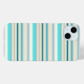 Coques Case-Mate iPhone Jolies rayures aqua blanc (Verso (horizontal))